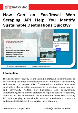Eco-Travel Web Scraping API for Sustainable Destinations