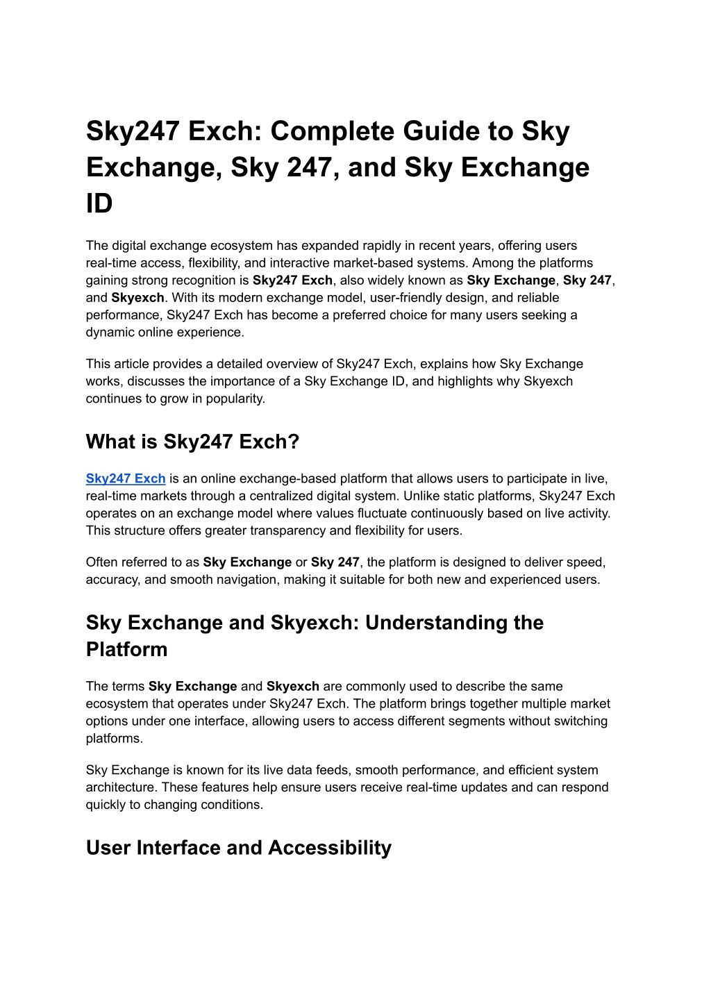 PPT - Sky247 Exch_ Complete Guide to Sky Exchange, Sky 247, and Sky ...