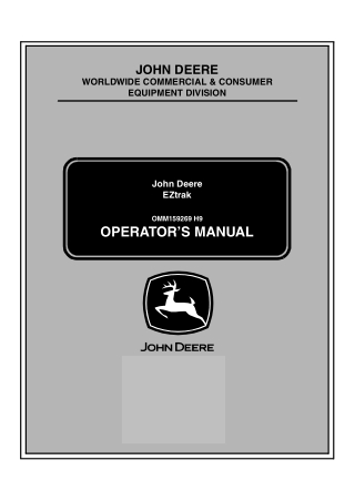 John Deere Zero Turn Mowers (Pin.080001-) Operator’s Manual Instant Download (Publication No. OMM159269)