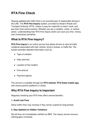 RTA FINES