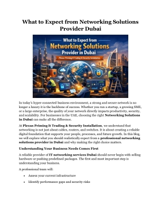 What to Expect from Networking Solutions Provider Dubai