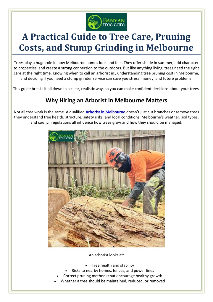 PPT - A Practical Guide to Tree Care, Pruning Costs, and Stump Grinding ...