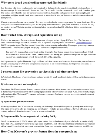 Cut to the Chase: Why Preview-Before-Download Matters and Why Few Tools Offer It