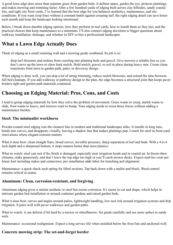 PPT - Lawn Edging Ideas: Clean Lines and Easy Maintenance PowerPoint ...