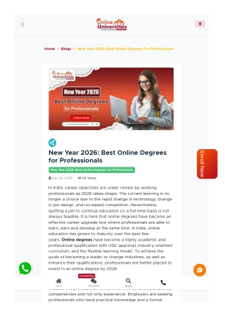 New Year 2026: Best Online Degrees for Working Professionals