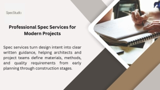 Professional Spec Services for Modern Projects
