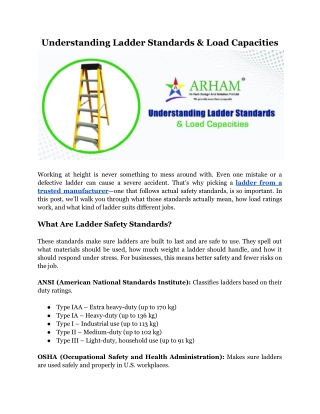 Understanding Ladder Standards & Load Capacities