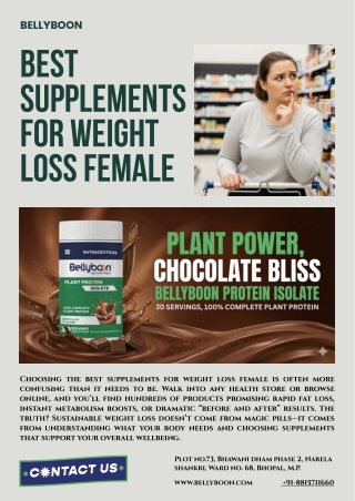 Best Supplements for Weight Loss Female Looking for Safe Support from BellyBoon