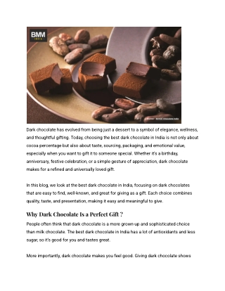 Best Dark Chocolate in India_ Thoughtful, Elegant Gifts for Special Occasions