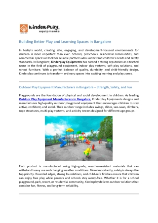 Building Better Play and Learning Spaces in Bangalore-Jan19