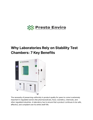 Why Laboratories Rely on Stability Test Chambers_ 7 Key Benefits