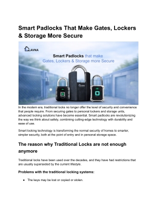 Smart Padlocks That Make Gates, Lockers & Storage More Secure