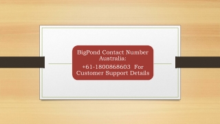BigPond Contact Number Australia  61-1800868603