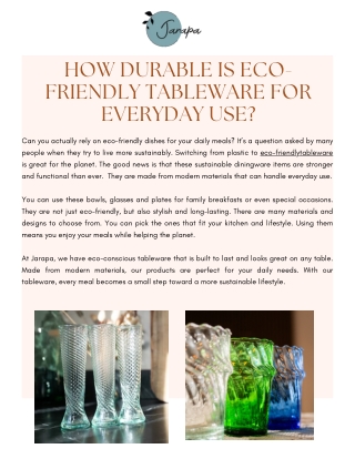 How Durable Is Eco-Friendly Tableware for Everyday Use?