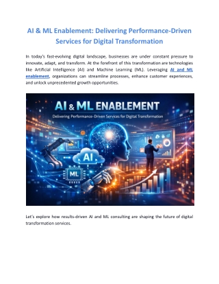 AI & ML Enablement: Delivering Performance-Driven Services