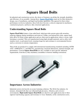 Square Head Bolts