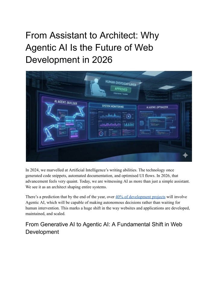 PPT - Agentic AI in Web Development (2026): How AI Becomes the System ...