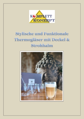 Stylische und Funktionale Thermogläser mit Deckel & Strohhalm