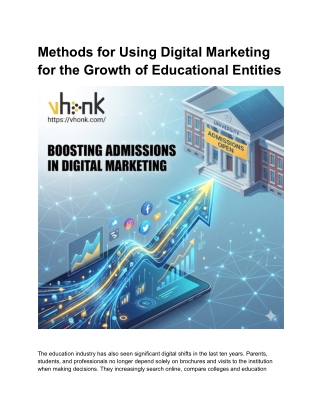 Methods for Using Digital Marketing for the Growth of Educational Entities