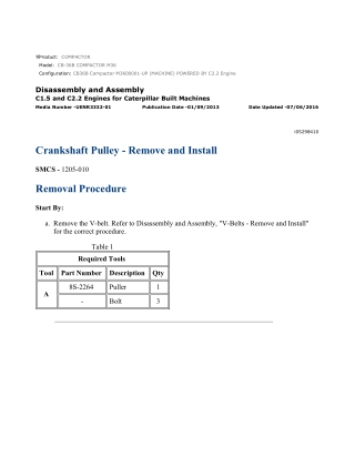 Caterpillar Cat CB36B Compactor (Prefix M36) Service Repair Manual Instant Download (M3600001 and up)