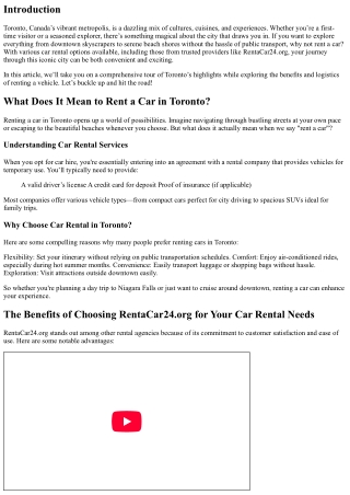 “From Downtown to the Beaches: Covering All of Toronto’s Highlights by Rented Ve