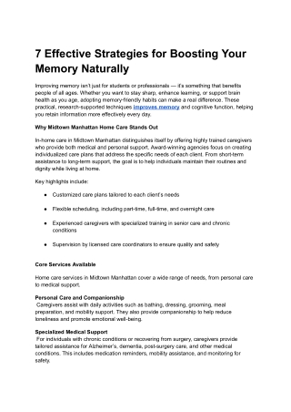 7 Effective Strategies for Boosting Your Memory Naturally