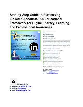 Step-by-Step Guide to Purchasing LinkedIn Accounts