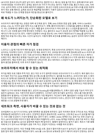 OP사이트 속도 느릴 때 대처법과 대안