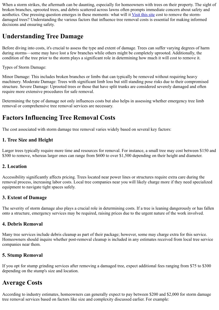 PPT - Storm Damage Tree Removal Cost: What You Should Know PowerPoint ...