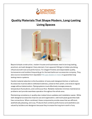 Quality Materials That Shape Modern, Long-Lasting Living Spaces