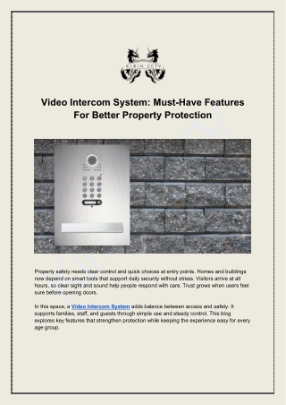 Video Intercom System: Must-Have Features For Better Property Protection