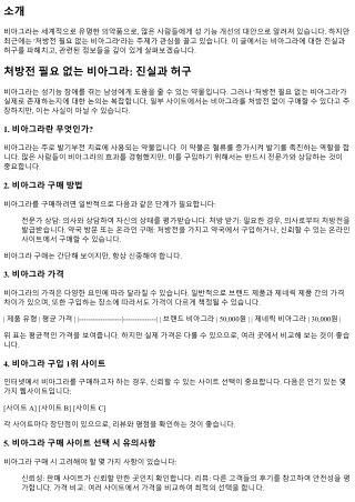 처방전 필요 없는 비아그라: 진실과 허구