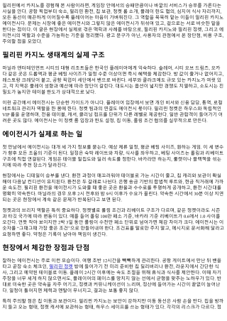 필리핀 카지노 에이전시 리뷰: 실제 이용 후기 총정리