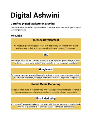 Digital Ashwini is A Certified Digital Marketer in Mumbai