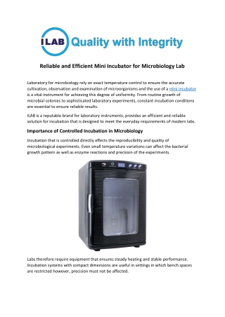 Best Mini Incubator Manufacturer in India