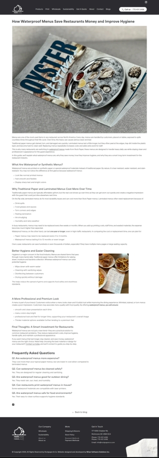 How Waterproof Menus Save Restaurants Money and Improve Hygiene