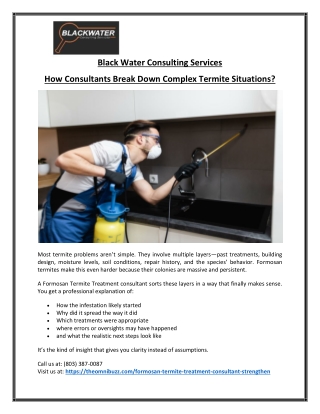 Trusted Formosan Termite Treatment Consultant SC