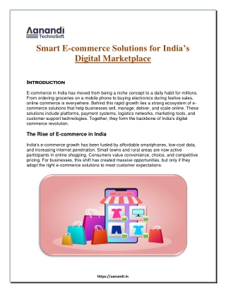 Smart E-commerce Solutions for India’s Digital Marketplace