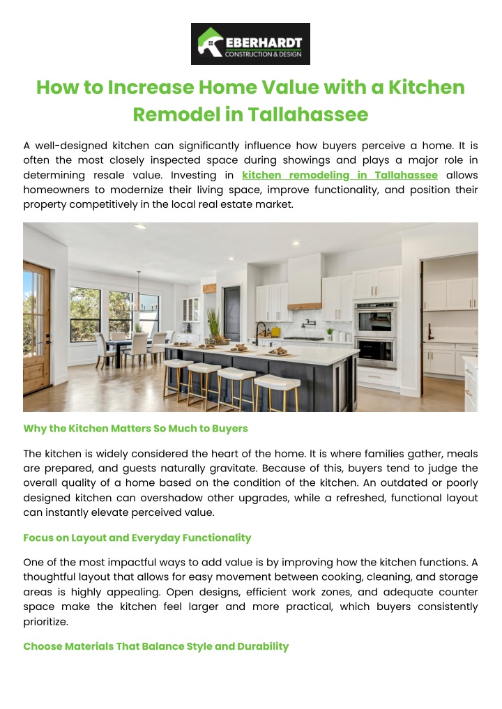 PPT - How to Increase Home Value with a Kitchen Remodel in Tallahassee ...