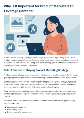 Why Is It Important for Product Marketers to Leverage Content