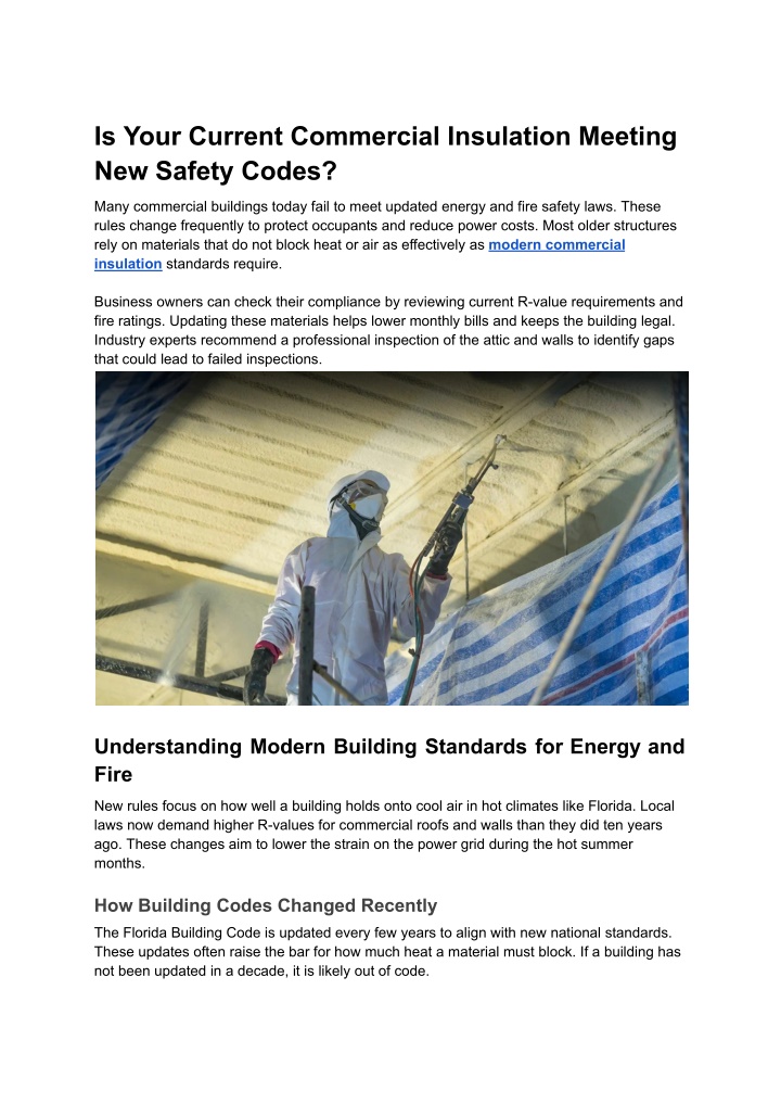 PPT - Is Your Current Commercial Insulation Meeting New Safety Codes ...