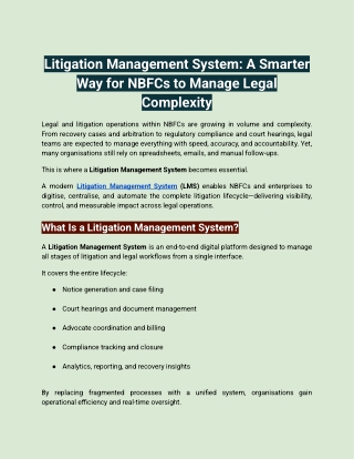 Litigation Management System_ A Smarter Way for NBFCs to Manage Legal Complexity
