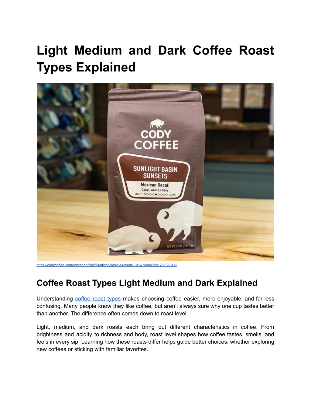 PPT - Light Medium and Dark Coffee Roast Types Explained PowerPoint ...