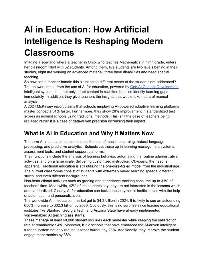 PPT - AI in Education: Enhancing Learning and Teaching Outcomes ...