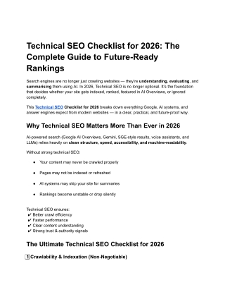 The Ultimate Technical SEO Checklist for Better Rankings in 2026