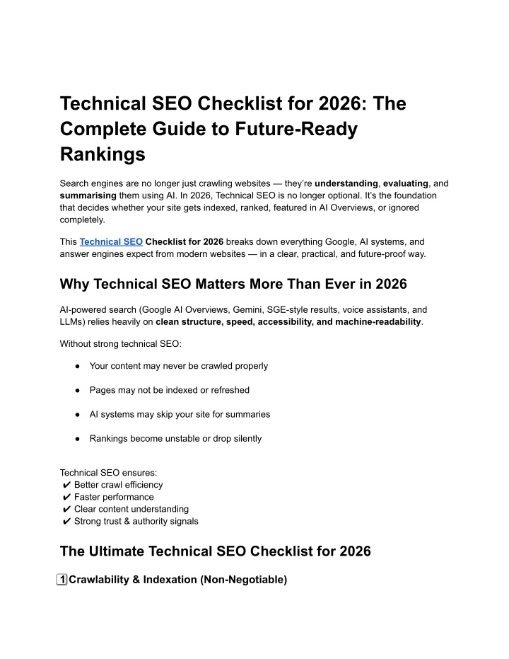 PPT - The Ultimate Technical SEO Checklist for Better Rankings in 2026 ...