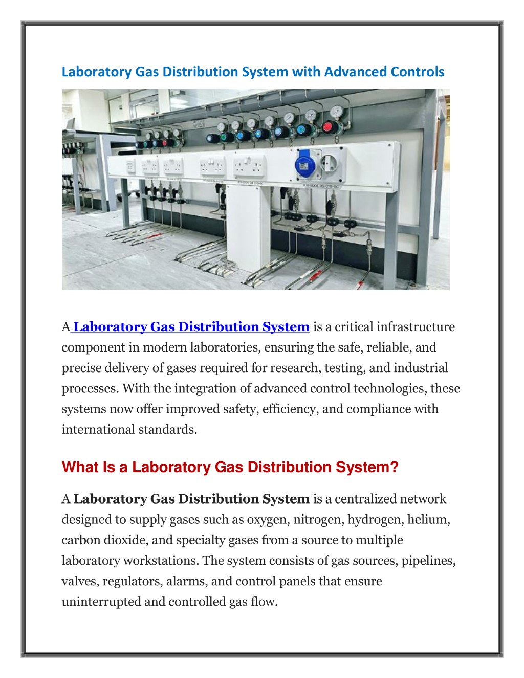 PPT - Laboratory Gas Distribution System with Advanced Controls ...