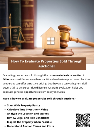 How To Evaluate Properties Sold Through Auctions?