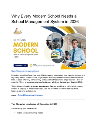 Why Every Modern School Needs a School Management System in 2026