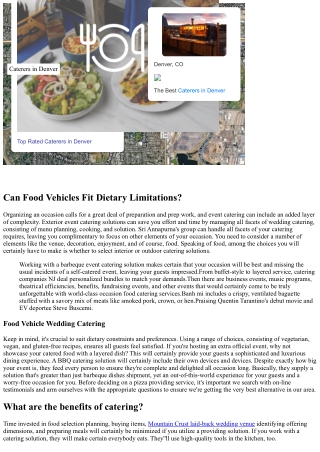 Food Vehicle Vs Conventional Wedding Catering: Which Fits Your Occasion Best